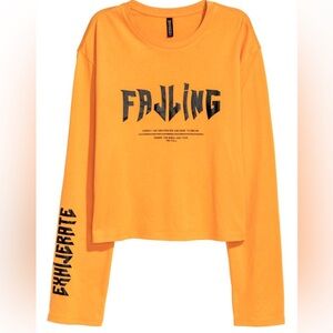 Orange Jersey Top in Size M from H&M